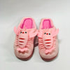 Crab Pink Rubber Sole Warm Cotton Winter Slippers 4405