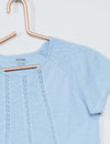 Eco Bio Cotton Elastic Shoulder Sky Blue Shirt 7228
