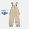 CRT Fold Check Light Khaki Full Length Overalls Dungaree 12110