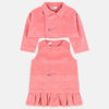Super Warm Heart Pocket Wild Pink Frock with Short Blazer Set 8860