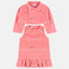 Super Warm Heart Pocket Wild Pink Frock with Short Blazer Set 8860