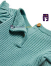 MS Frill Shoulder Aqua Sweater 9105