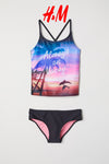 H&M Always on Vacay Swimwear BIKINI Tankini 2 Piece Set #12134