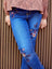 VRB Embroided Blue Elastic Waist Pant 10661