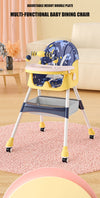 Baby High Chair Navy With Deattachable Wheels