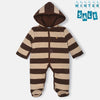 Brown Lining Quilted Romper Snow Suit #12440