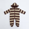 Brown Lining Quilted Romper Snow Suit #12440