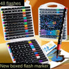 Glitter Hal Tip Markers Set Of 24 Markers With 48 Vibrant Shades For Creative Art And Craft Projects