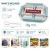 Simple 3-Compartment SS Lunchbox - Assorted Color