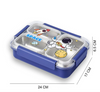 3-Compartment Stainless Steel Kids Lunchbox with Spoon (Design Variations) - Multi-color