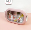 Fresh 2-Compartment Stainless Steel Lunchbox with Spoon - Assorted Colors