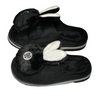 Rabbit Fur Black Winter Slippers 2644 C