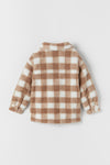 ZR FAUX SHEARLING Check Gingham Overshirt Jacket  12175