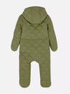 PMK Olive Green Inner Quilted Zip-Up Snowsuit #12680