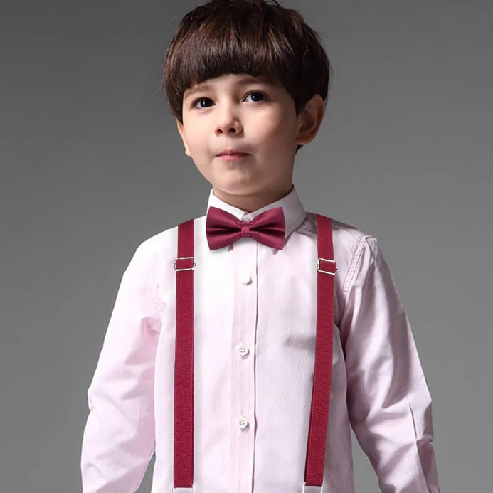GUCHOL Red Christmas Suspenders - Adjustable Elastic Suspenders With Caribou Pattern