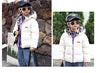 Camouflaged White Dual sided Hooded Puffer Jacket 12389