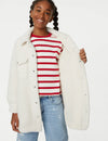 MS Borg Longline Shacket Coat Jacket 12731