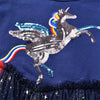 Unicorn Rainbow Tail Blue Fancy Frock 12429