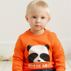 ML Where I am Panda Orange Terry Sweatshirt 9718
