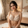 Cute Fur Style Double Padded Woolen Bikini Set – Soft Beige Plush Bra & Panty Lingerie Set