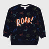 Dinosaur Roar Embroided Blue Sweatshirt 12634