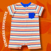 LEE Peach White Stripes Romper Bodysuit 13523