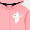 ML Super Soft Cozy Unicorn Tea Pink Fleece Zipper Hoodie 9801