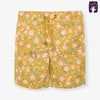 Floral Mustard Elastic Waist Cotton Shorts 10373