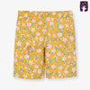 Floral Mustard Elastic Waist Cotton Shorts 10373