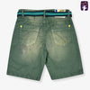 OM Dull Green Shorts with Belt 10596