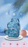 Fish Flower Mummy Baby Waterproof Travel Diaper Backpack