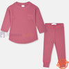 ZR Pink Waffle Texture Long Shirt Rib All Weather Tracksuit 11379