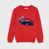 Snsay Car Sequin Red Knitted Sweater 11582