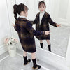 Quilted Check Gold Long Coat 11452