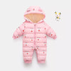 Moose Pink Puffer Quilted Romper #11561 B