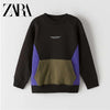 ZR Blue Block Fleece Black Sweatshirt 5956