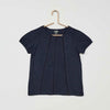 Eco Bio Cotton Elastic Shoulder Navy Blue Shirt 7036