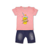 Space Shake Light Pink Top With Shorts 2 Piece Set 4043
