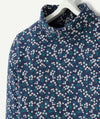 TAO Turtle Neck Blue Flower Full Sleeve Shirt 8770