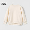 ZR Cream Soft Fleece Close Neck Sweatshirt 11194
