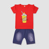 Space Shake Red Top With Shorts 2 Piece Set 4045