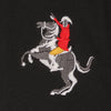GRD Horse Logo White Color Stripe Black Polo 5068