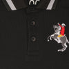 GRD Horse Logo White Color Stripe Black Polo 5068
