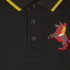 GRD Horse Logo Yellow Color Stripe Black Polo 5069