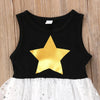 Gold Star Black White Net Frock 12073