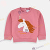 MN Unicorn Embroided Pink Tessle Less Sweatshirt 5929