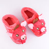 Red Pink Covered Winter Rubber Sole Slipper 6246