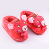 Red Pink Covered Winter Rubber Sole Slipper 6246