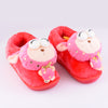 Stuffed Doll Red Covered Winter Rubber Sole Slipper 6339