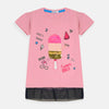 Mermaid Net Extended Ice cream Sequin Pink Shirt 8280